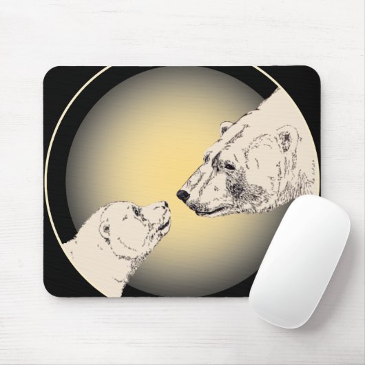 Polar Bear & Cub Mousepad Wildlife Art Mousepad (Mit Mouse)