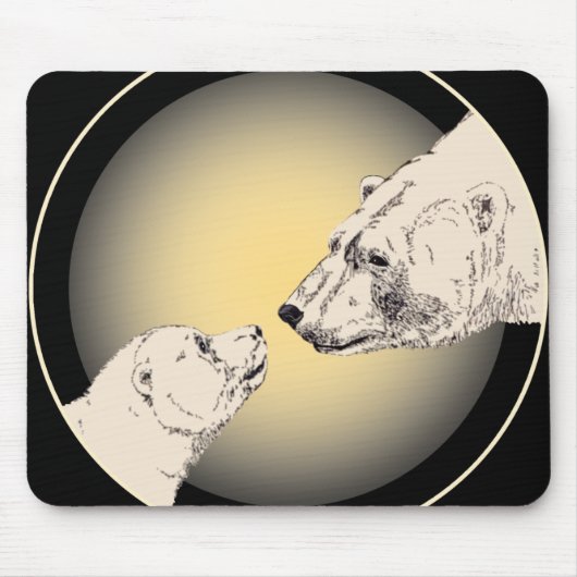 Polar Bear & Cub Mousepad Wildlife Art Mousepad (Vorne)