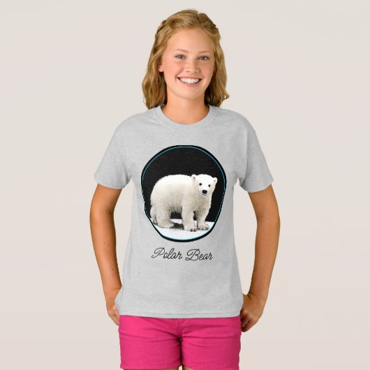 Polar Bear Cub Painting - Oiginal Wildlife Art T-S T-Shirt (Vorne ganz)