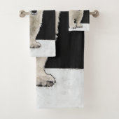 Polar Bear Cub Painting - Original Wildlife Art Badhandtuch Set (Insitu)