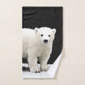 Polar Bear Cub Painting - Original Wildlife Art Badhandtuch Set (Handtuch)