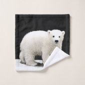 Polar Bear Cub Painting - Original Wildlife Art Badhandtuch Set (Waschlappen)