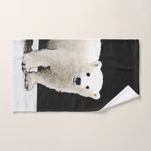 Polar Bear Cub Painting - Original Wildlife Art Badhandtuch Set (Handtuch)