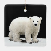Polar Bear Cub Painting - Original Wildlife Art Keramikornament (Rückseite)