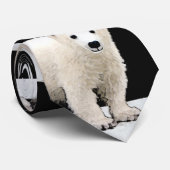 Polar Bear Cub Painting - Original Wildlife Art Krawatte (Gerollt)