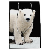Polar Bear Cub Painting - Original Wildlife Art Mittlere Geschenktüte (Vorderseite)