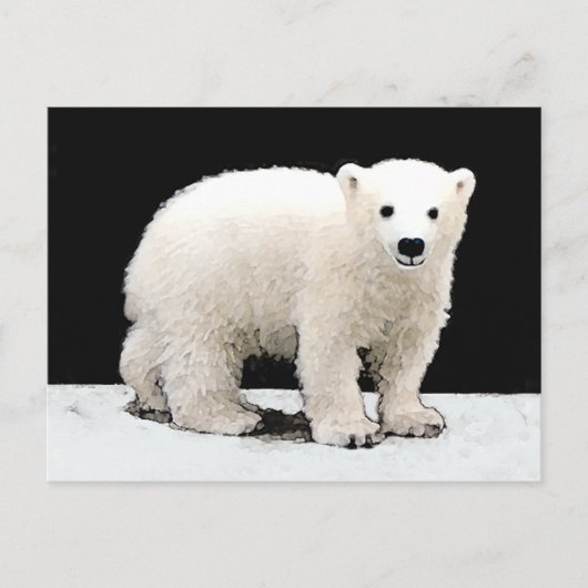 Polar Bear Cub Painting - Original Wildlife Art Postkarte (Vorderseite)