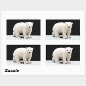 Polar Bear Cub Painting - Original Wildlife Art Rechteckiger Aufkleber (Blatt)