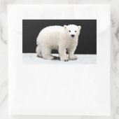 Polar Bear Cub Painting - Original Wildlife Art Rechteckiger Aufkleber (Tasche)