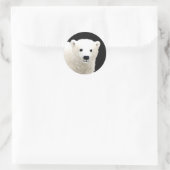 Polar Bear Cub Painting - Original Wildlife Art Runder Aufkleber (Tasche)