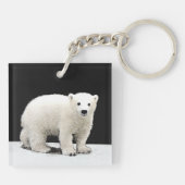Polar Bear Cub Painting - Original Wildlife Art Schlüsselanhänger (Rückseite)