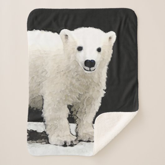 Polar Bear Cub Painting - Original Wildlife Art Sherpadecke (Vorderseite)