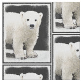 Polar Bear Cub Painting - Original Wildlife Art Stoff (Nahaufnahme)