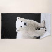 Polar Bear Cub Painting - Original Wildlife Art Strandtuch (Vorderseite)