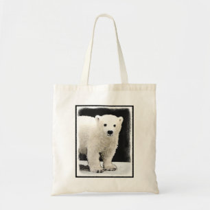 Polar Bear Cub Painting - Original Wildlife Art Tragetasche
