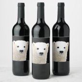 Polar Bear Cub Painting - Original Wildlife Art Weinetikett (Flaschen)