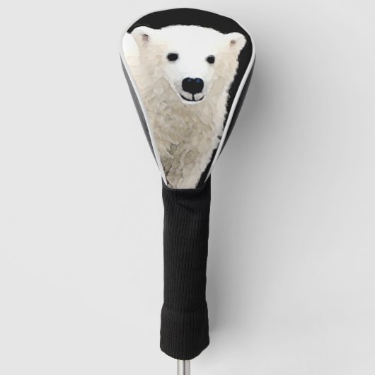 Polar Bear Cub Painting - Original Wildlife Golf Headcover (Vorderseite)