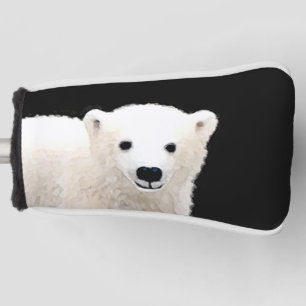 Polar Bear Cub Painting - Original Wildlife Golf Headcover