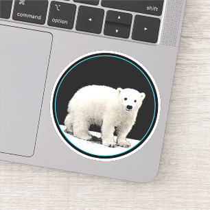 Polar Bear Cub Painting - Ursprüngliche Kunst, Dic Aufkleber