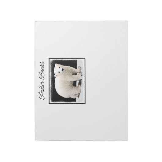 Polar Bear Cub Painting - Ursprüngliche Kunst, Dic Notizblock (Rotiert)