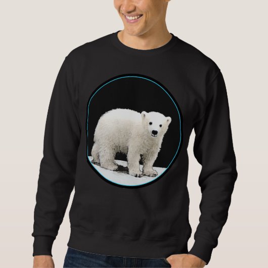 Polar Bear Cub Painting - Ursprüngliche Kunst, Dic Sweatshirt (Vorderseite)