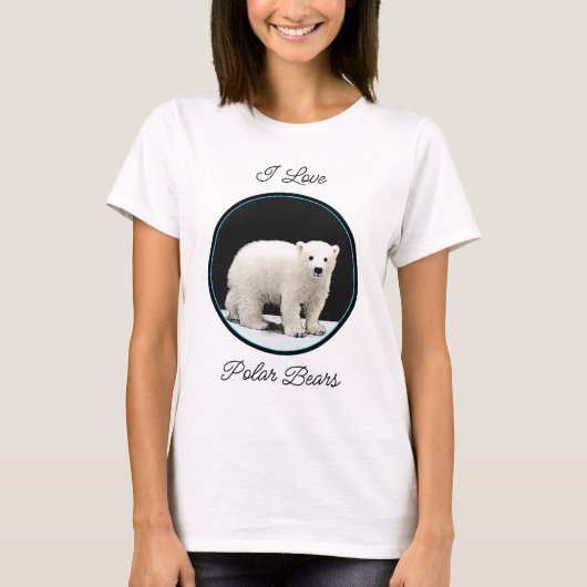Polar Bear Cub Painting - Ursprüngliche Kunst, Dic T-Shirt (Vorderseite)