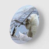 Polar Bear Cub & Pinguin Die besten Freunde - Uhr (Winkel)