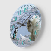 Polar Bear Cub & Pinguin Die besten Freunde - Uhr (Winkel)