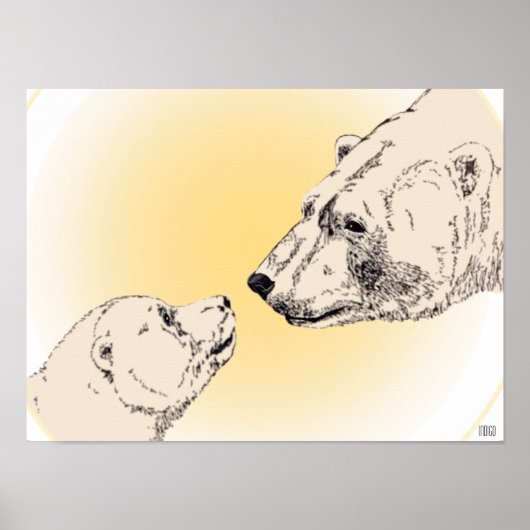 Polar Bear & Cub Poster Wildlife Wohngestaltung (Vorne)