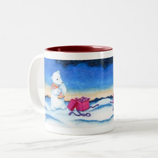 Polar Bear Cub Stuffed Bunny Tasse (Vorderseite Links)