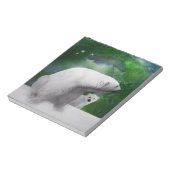 Polar Bear, cub und Northern Lights aurora Notizblock (Rotiert)