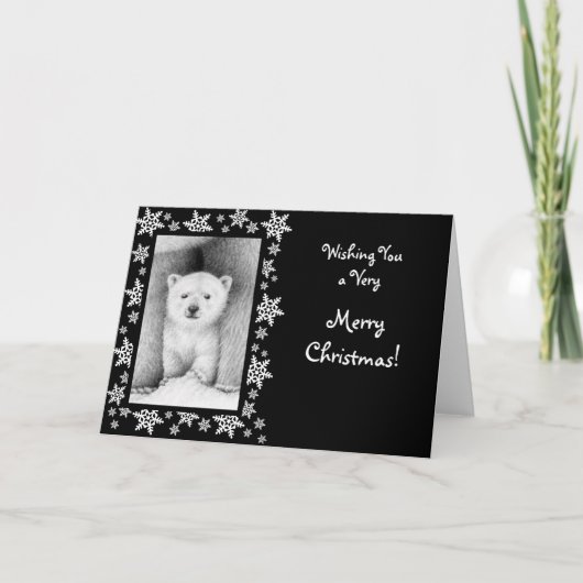 Polar Bear Cub Weihnachtskarte Feiertagskarte (Vorderseite)