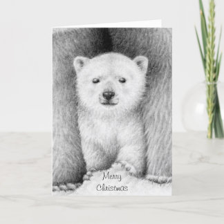 Polar Bear Cub Weihnachtskarte Feiertagskarte