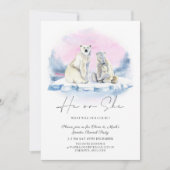 Polar Bear Cub Winter Weihnachtsgeschlecht Einladung (Vorderseite)