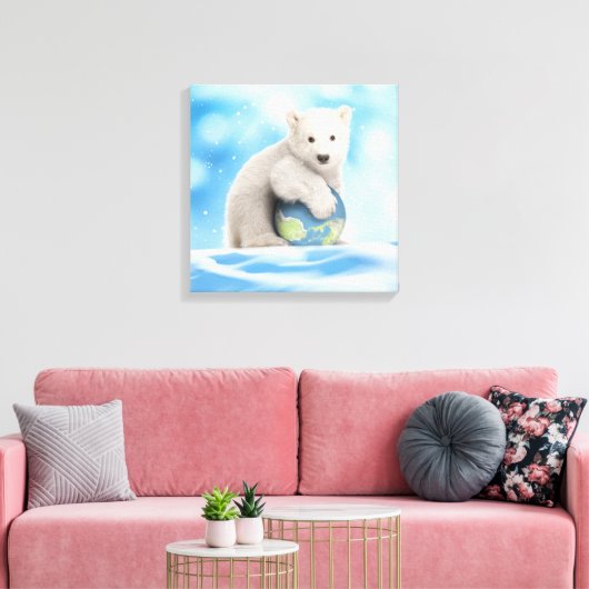 Polar Bear Cub World Leinwand (Insitu (Wohnzimmer))