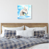 Polar Bear Cub World Leinwand (Insitu (Schlafzimmer))