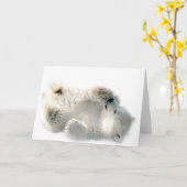 Polar Bear Cube Süße Tier Arktis gefroren Winter Karte (Gelbe Blume)