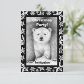 Polar Bear Cube Weihnachten Party Einladung (Stehend Vorderseite)