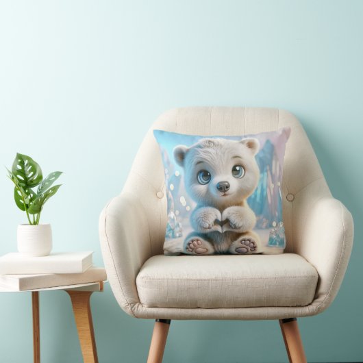 Polar Bear Cube with Heart Kissen (Stuhl )