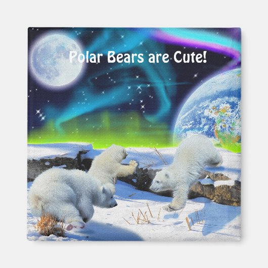 Polar Bear Cubs & Aurora Wilhelm Tell Magnet (Vorne)