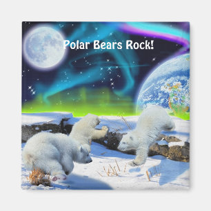 Polar Bear Cubs & Aurora Wilhelm Tell Magnet