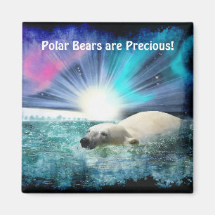 Polar Bear Cubs & Aurora Wilhelm Tell Magnet