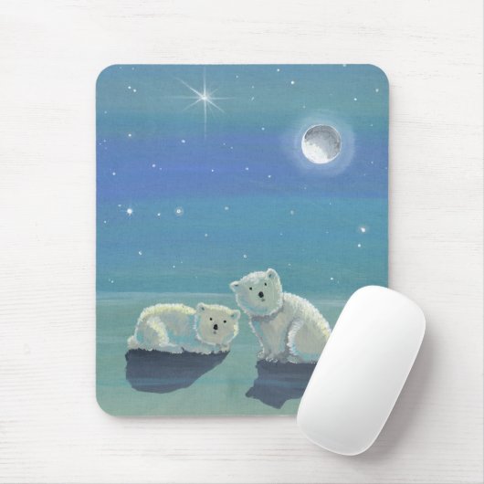 Polar Bear Cubs Mousepad (Mit Mouse)