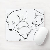 Polar Bear & Cubs Mousepad Twin Bears Art Mousepad (Mit Mouse)