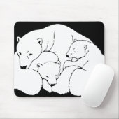 Polar Bear & Cubs Mousepad Wildlife Art Mousepad (Mit Mouse)