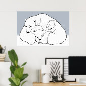 Polar Bear Cubs Poster Print Wildlife Art Poster (Heimbüro)
