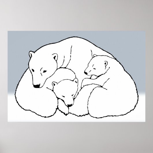 Polar Bear Cubs Poster Print Wildlife Art Poster (Vorne)