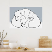Polar Bear Cubs Poster Print Wildlife Art Poster (Küche)