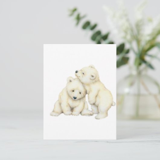 Polar Bear Cubs Postkarte (Stehend Vorderseite)