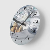 Polar Bear Cubs Snow Foto Runde Wanduhr (Winkel)